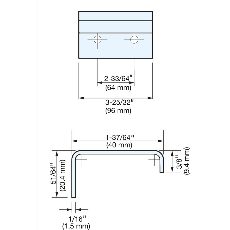Sugatsune DSI-350-64: 2 64mm cc Edge Pull - Satin Stainless Steel