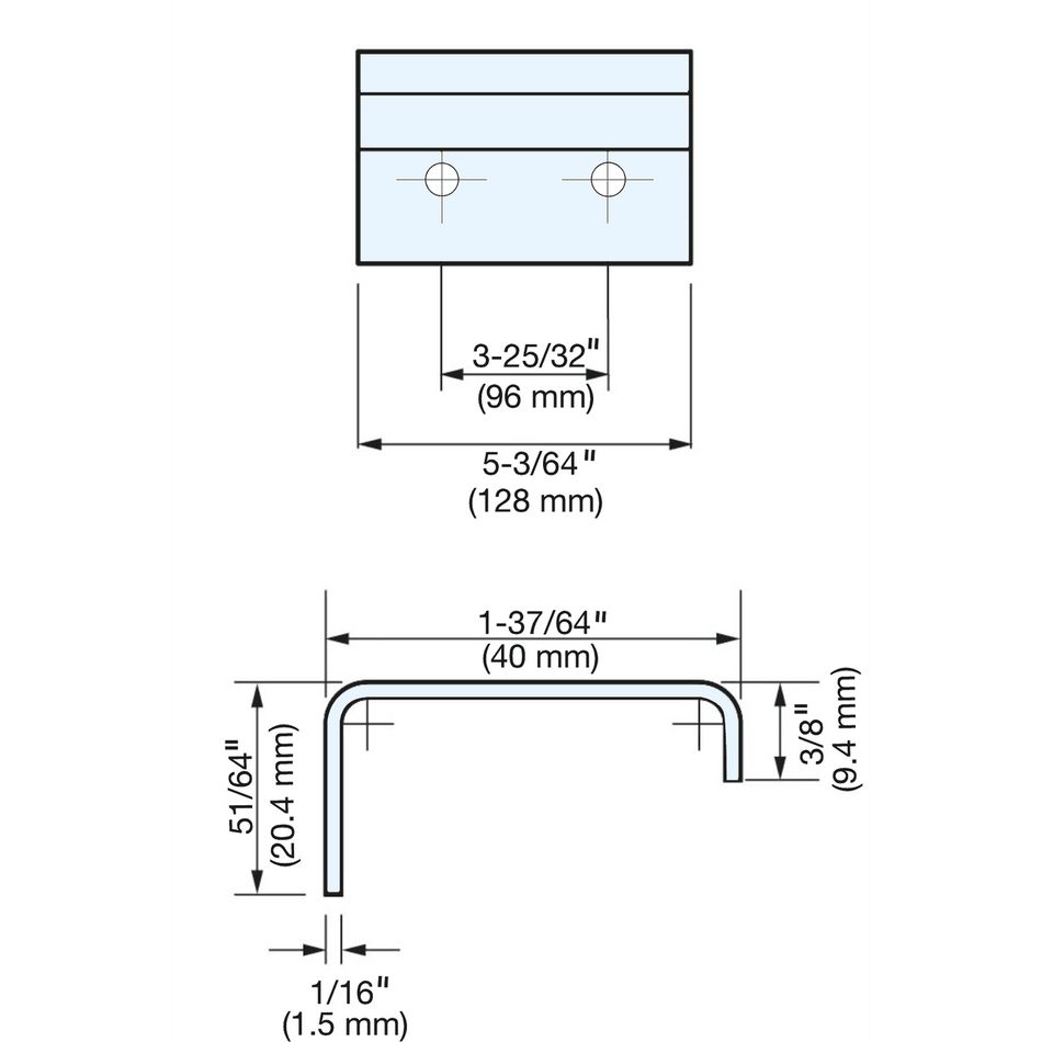 Sugatsune DSI-350-96: 96mm cc Edge Pull - Satin Stainless Steel