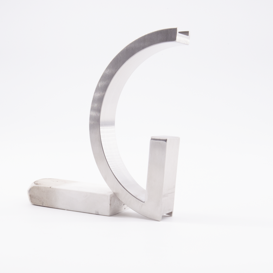 Sugatsune DSI-5250-12: 94mm x 16mm Half-Round See-Through Sliding Door Handle - Satin Stainless Steel