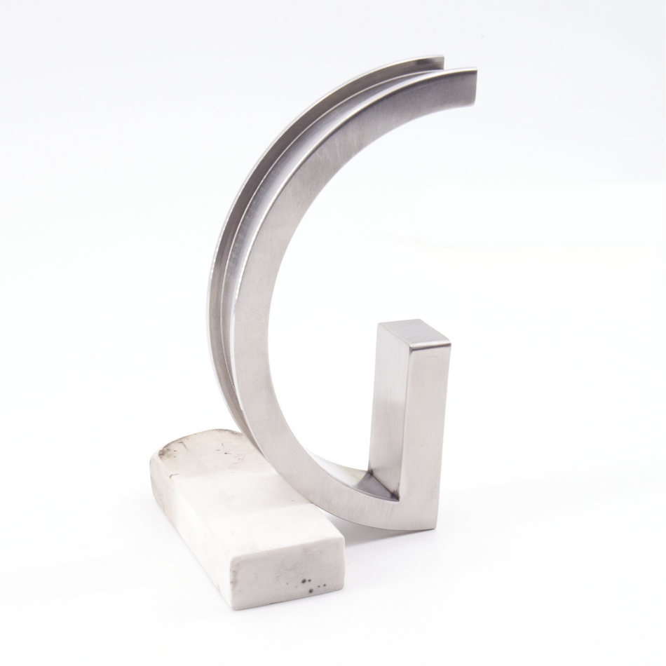 Sugatsune DSI-5250-12: 94mm x 16mm Half-Round See-Through Sliding Door Handle - Satin Stainless Steel