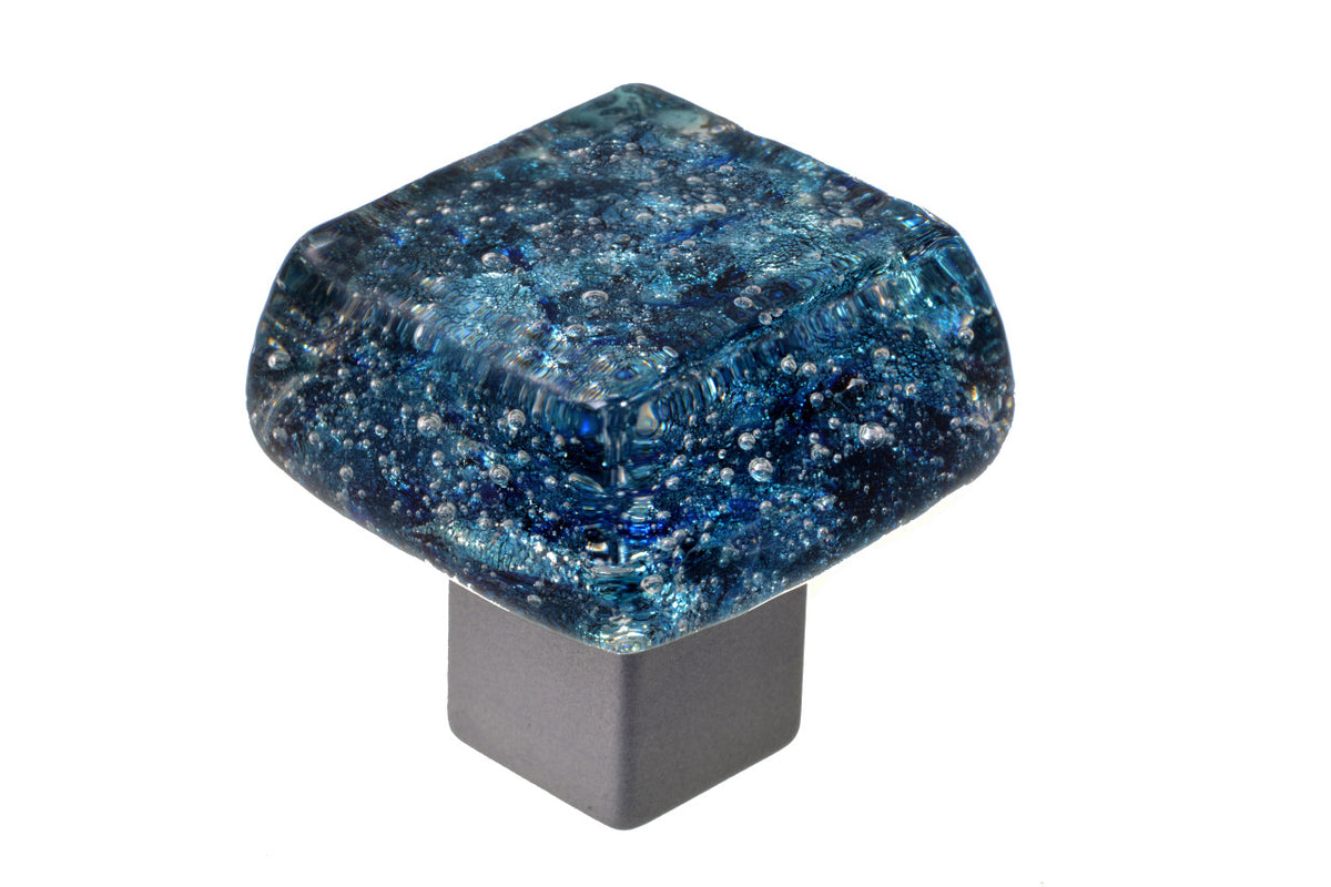 Grace White DWD-GB: Dancing Water Cabinet Knob - Glacier Bay Dichroic