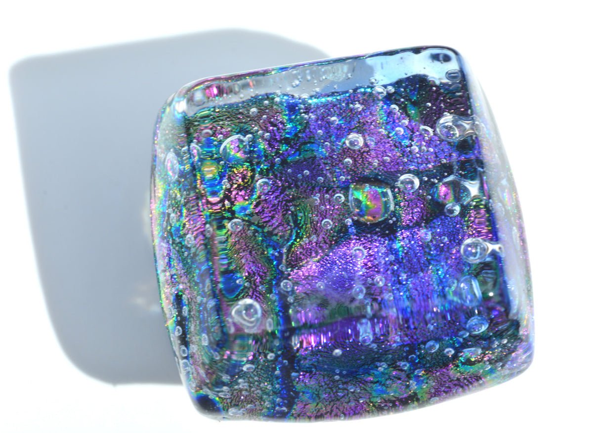 Grace White DWD-SB: Dancing Water Cabinet Knob - Sunset Bay Dichroic