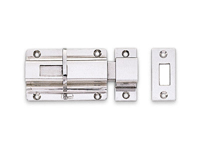 Sugatsune KR-75: 3" Slide Bolt - Satin Stainless Steel