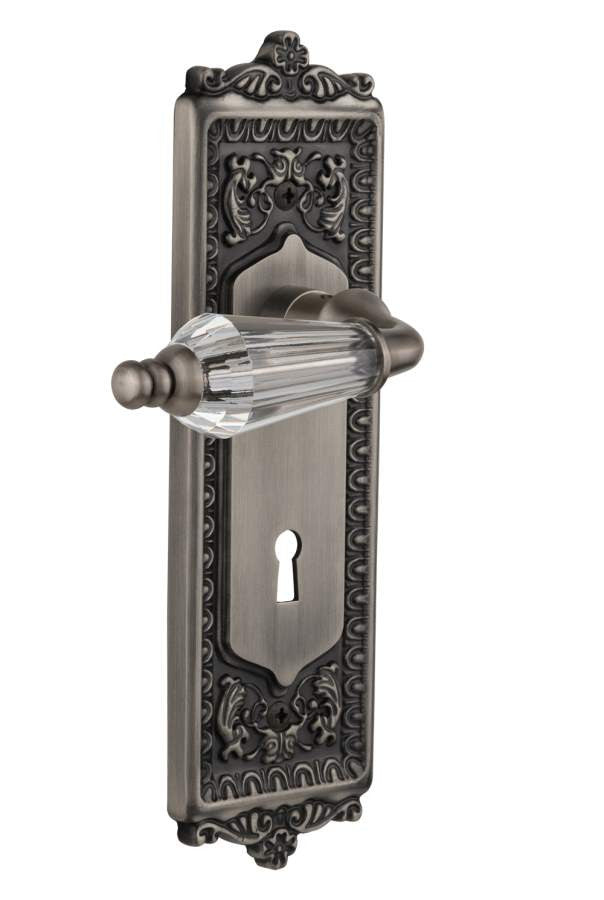 Nostalgic 714226: Egg & Dart Backplate w/Parlour Lever Single Dummy Door Set - Antique Pewter