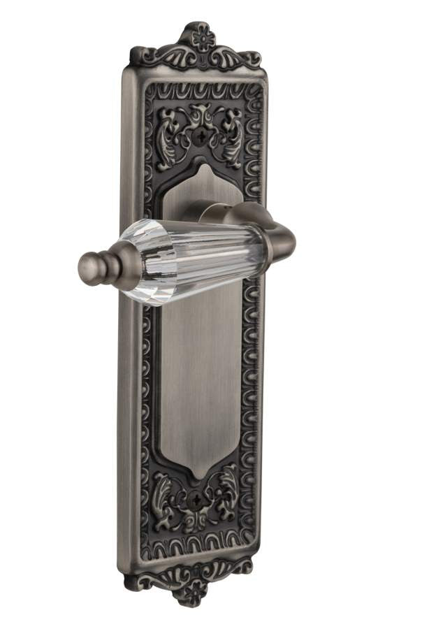 Nostalgic 714376: Egg & Dart Backplate w/Parlour Lever Privacy Door Set - Antique Pewter
