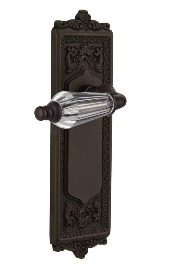 Nostalgic 714080: Egg & Dart Backplate w/Parlour Lever Passage Door Set - Oil-Rubbed Bronze