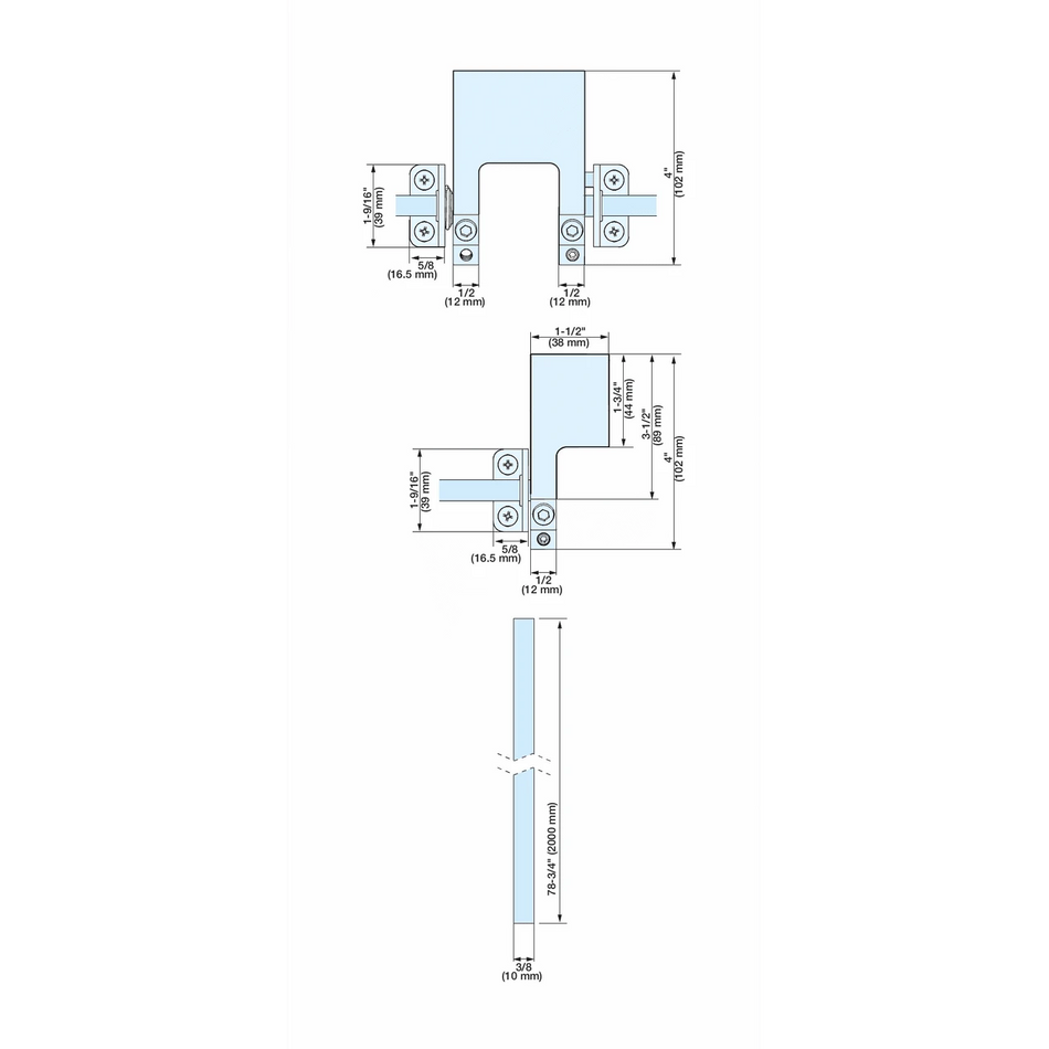 Sugatsune EB-2000-3: Lever Release Mechanism for EB Series Shelf Brackets - Stainless Steel