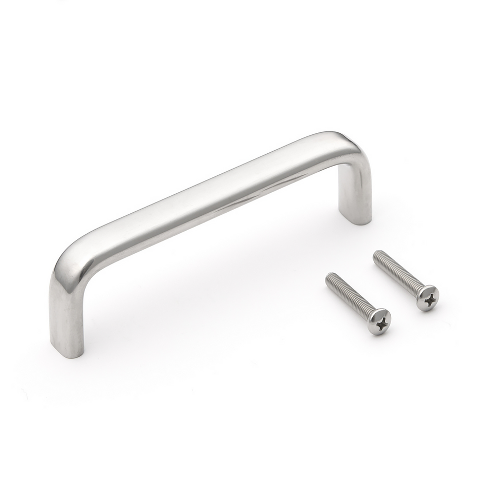 Sugatsune EC-120/M: 112mm cc D-Handle Cabinet Pull - Mirror Stainless Steel