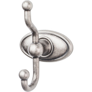 Top Knobs ED2APC: Edwardian Bath Double Wall Hook - Antique Pewter