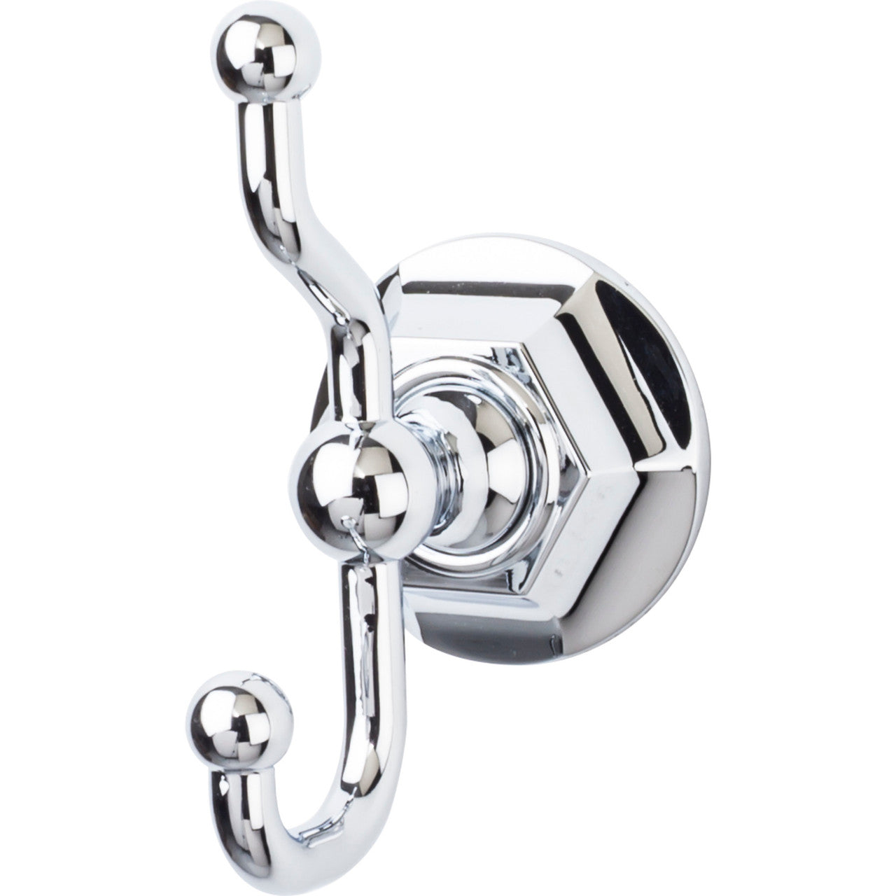 Top Knobs ED2PCB: Edwardian Bath Double Wall Hook - Polished Chrome