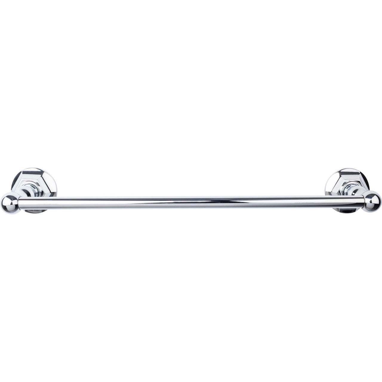 Top Knobs ED6PCB: 18" cc Edwardian Bath Single Towel Bar - Polished Chrome