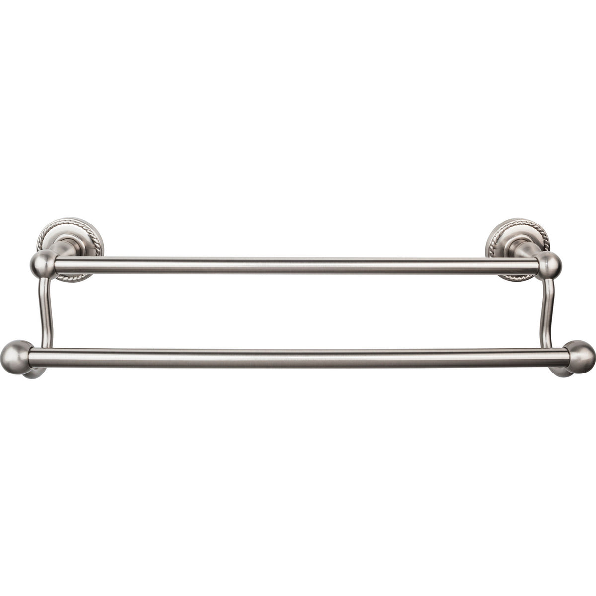 Top Knobs ED7BSNF: 18" cc Edwardian Bath Double Towel Bar - Brushed Satin Nickel