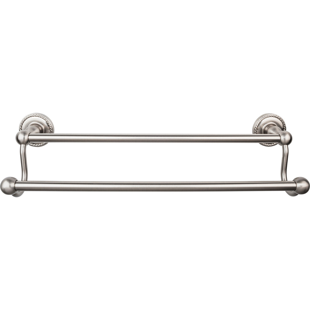 Top Knobs ED7BSNF: 18" cc Edwardian Bath Double Towel Bar - Brushed Satin Nickel