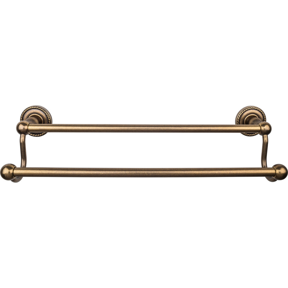 Top Knobs ED7GBZF: 18" cc Edwardian Bath Double Towel Bar - German Bronze