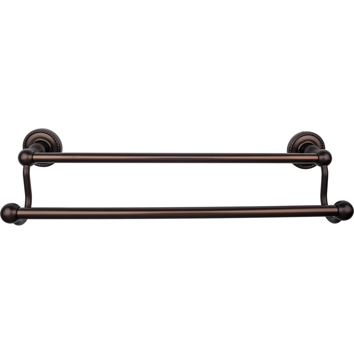 Top Knobs ED7ORBF: 18" cc Edwardian Bath Double Towel Bar - Oil Rubbed Bronze
