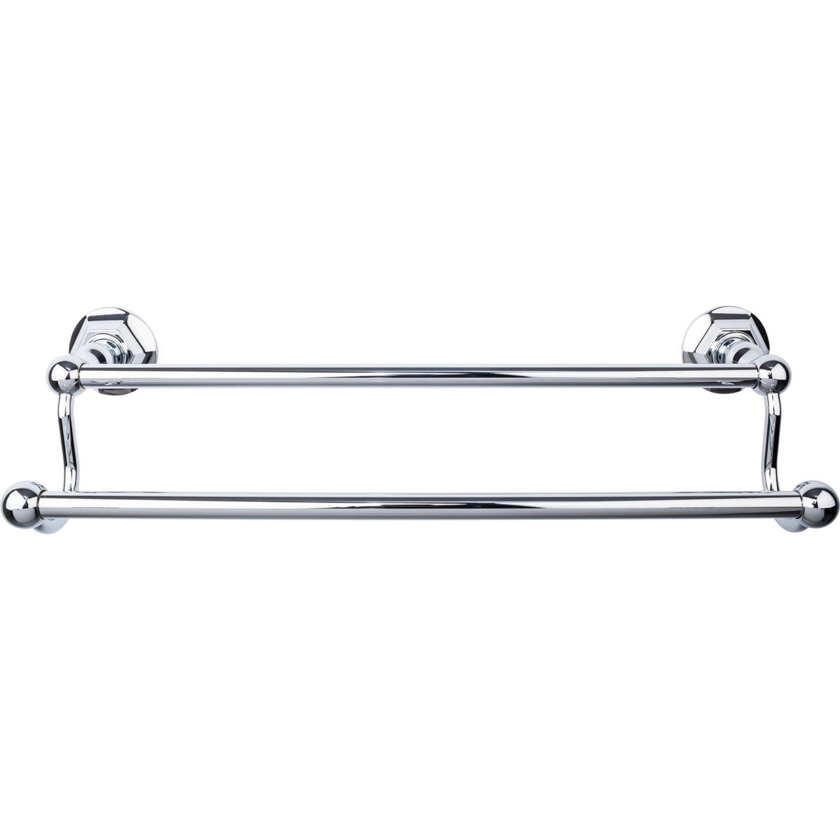 Top Knobs ED7PCB: 18" cc Edwardian Bath Double Towel Bar - Polished Chrome
