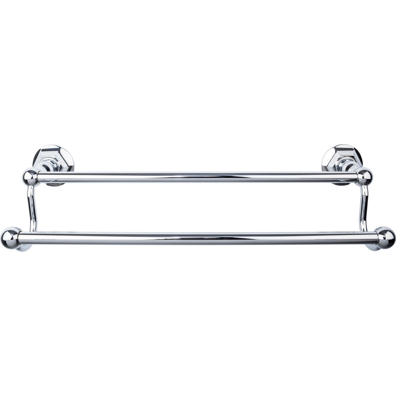 Top Knobs ED7PCB: 18" cc Edwardian Bath Double Towel Bar - Polished Chrome