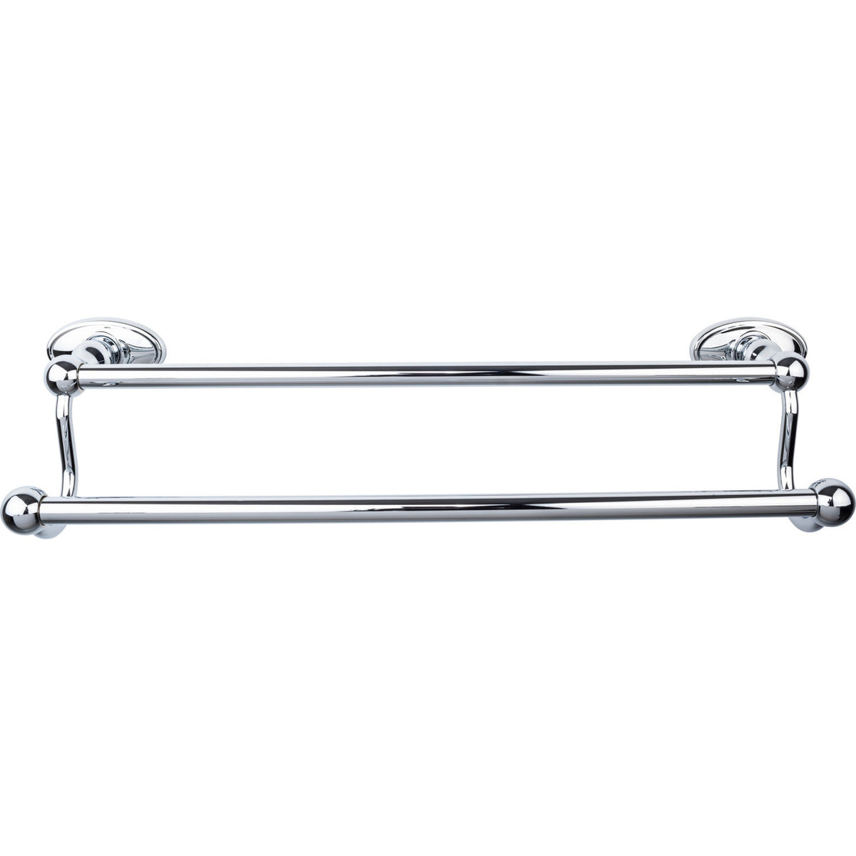 Top Knobs ED7PCC: 18" cc Edwardian Bath Double Towel Bar - Polished Chrome