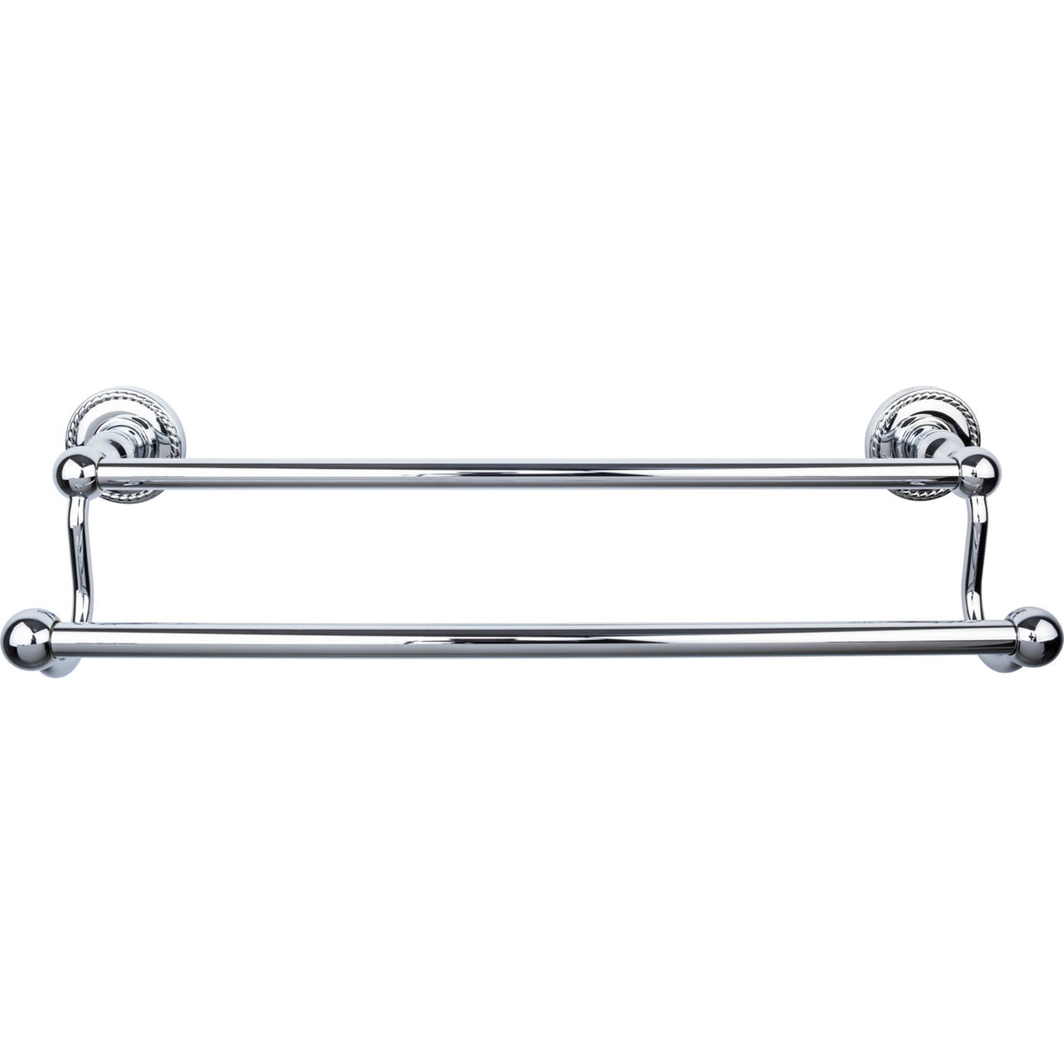 Top Knobs ED7PCF: 18" cc Edwardian Bath Double Towel Bar - Polished Chrome