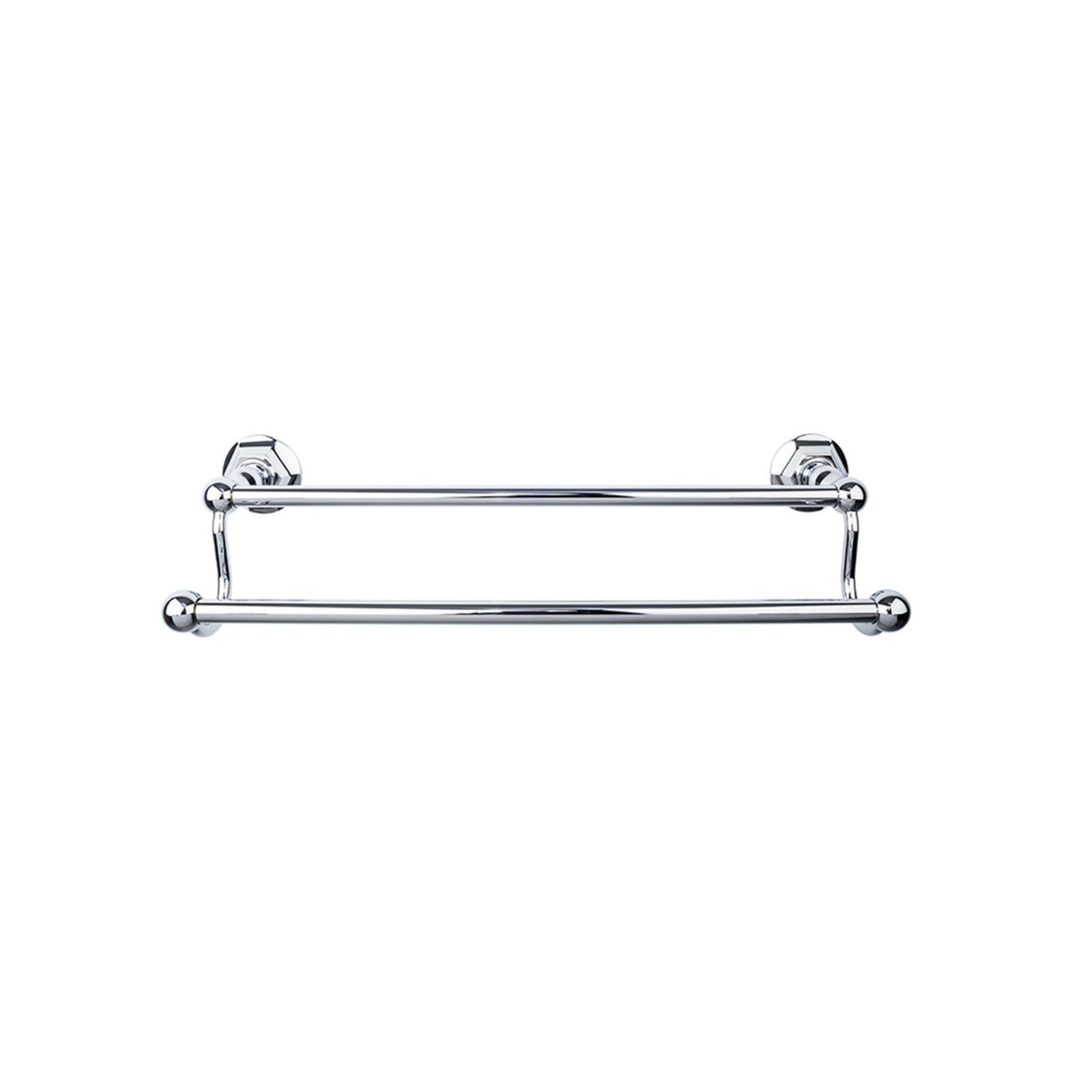 Top Knobs ED9PCB: 24" cc Edwardian Bath Double Towel Bar - Polished Chrome