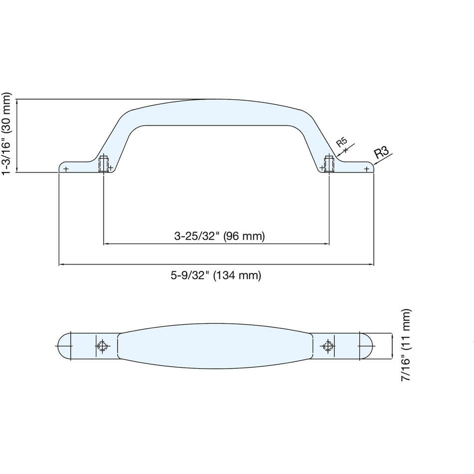 Sugatsune ES-009-96/DB: 96mm cc ESOR Handle Cabinet Pull - Dark Bronze