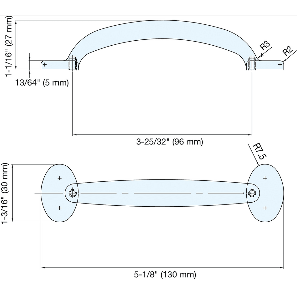 Sugatsune ES-Z010-96/DB: 96mm cc ESOR Handle Cabinet Pull - Dark Bronze