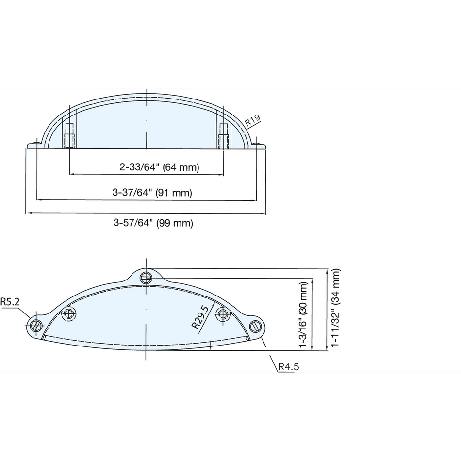 Sugatsune ES-Z405-64/DB: 64mm cc ESOR Bin Cabinet Pull - Dark Bronze