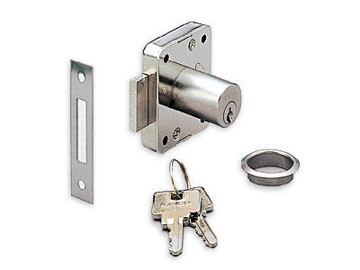 Sugatsune 3310-30-SN: 30mm Brass Cylinder Cabinet Lock - Satin Nickel