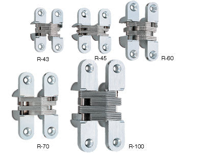 Sugatsune R-100: 100mm Concealed Cabinet Hinge - Satin Chrome