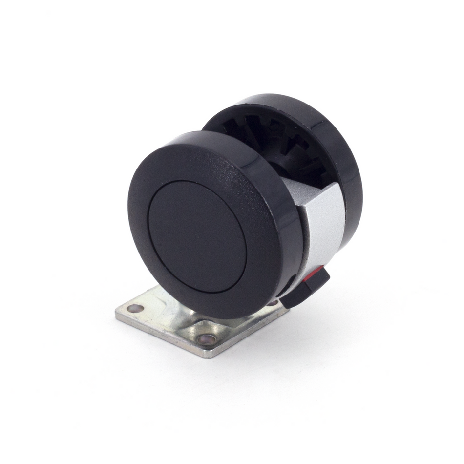 59mm Twin Wheel Caster w/Brake - Black/Silver