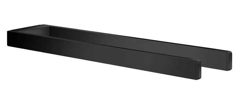 Smedbo FB212: Outline Wall-Mount Double Hand Towel Rail - Matte Black