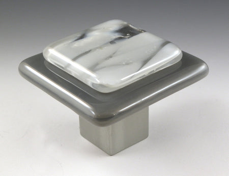Grace White FG3: Fog on Grey 3 Cabinet Knob - Cloud/Gray