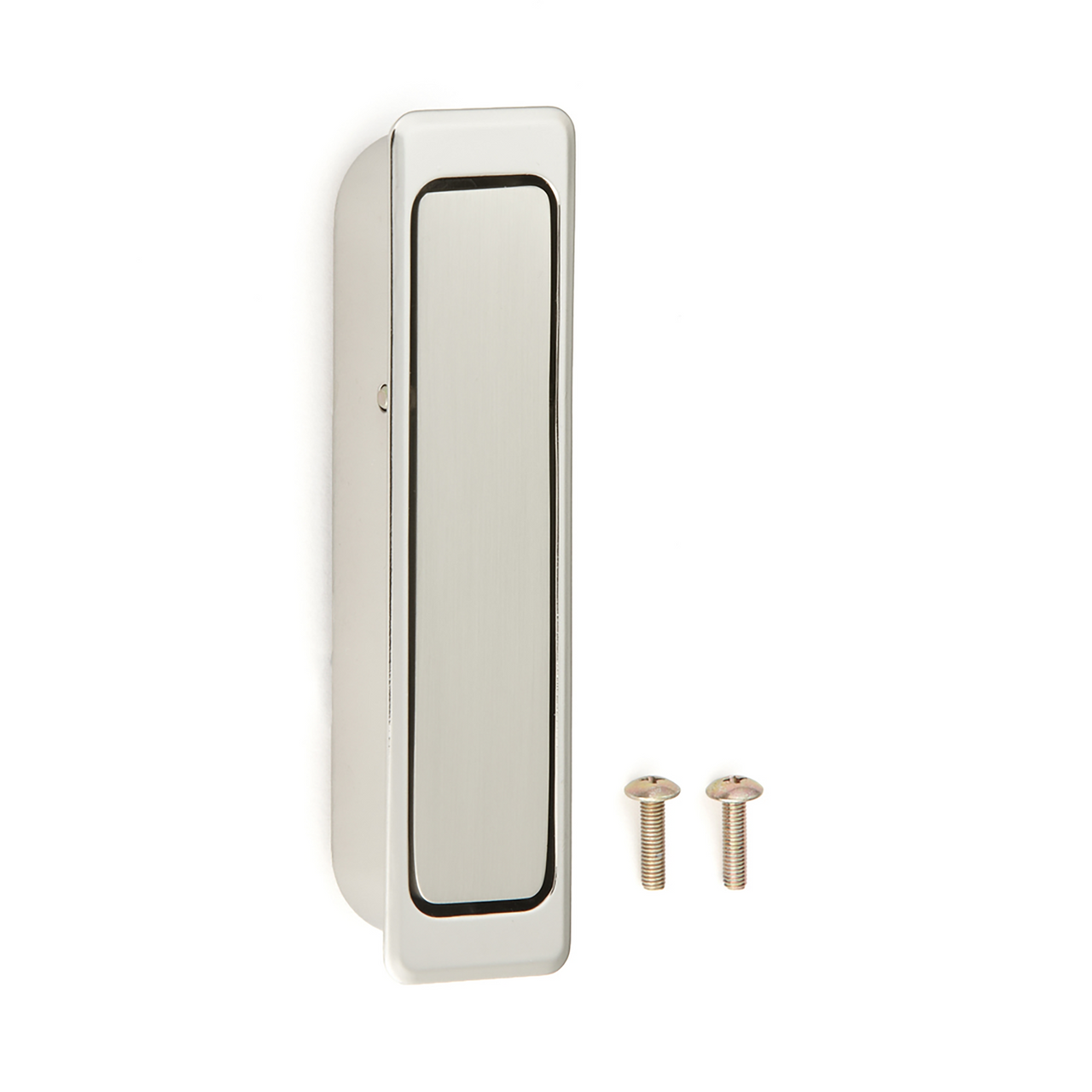 Sugatsune FH-100BK-00: 100mm Pocket Door Lever Pull - Satin Nickel