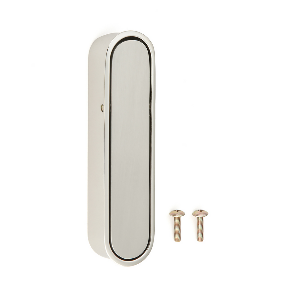 Sugatsune FH-100BM-00: Oval Door Lever Pull w/Spring - Satin Nickel