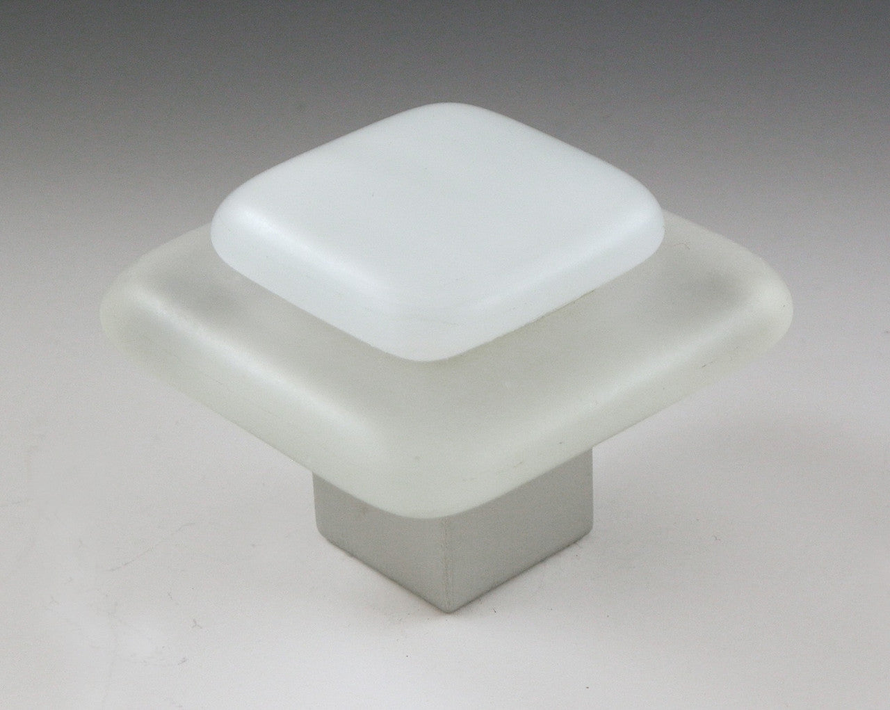 Grace White FI1: Frost on Ice 1 Cabinet Knob - White/Clear