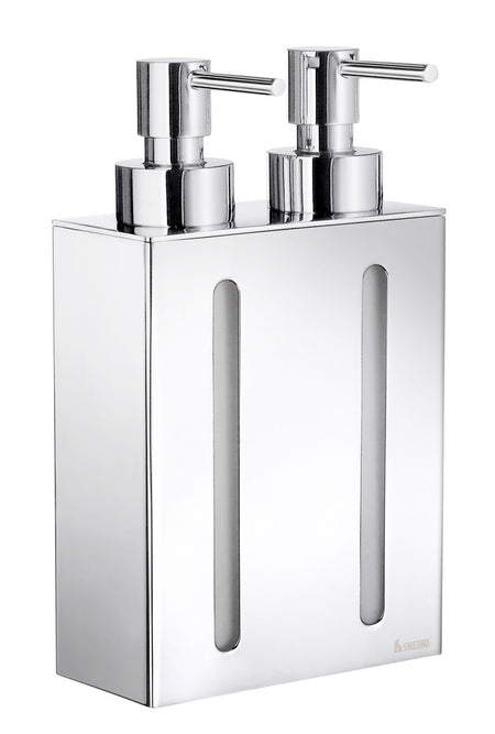 Smedbo FK258: Outline Wall Mount Double Soap Dispenser - Polished Chrome