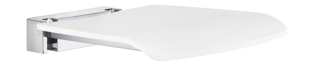 Smedbo FK404: Living Wall Mount Folding Shower Seat - White Seat