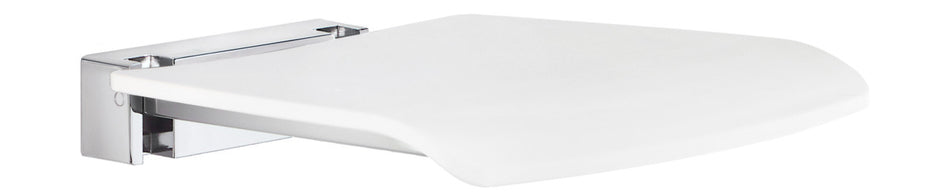 Smedbo FK404: Living Wall Mount Folding Shower Seat - White Seat