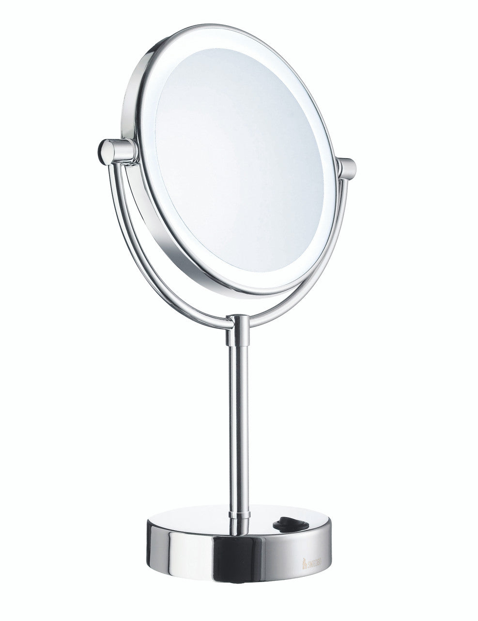 Smedbo FK474E: Outline Freestanding Shaving Mirror w/LED Lights - Polished Chrome