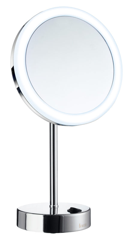 Smedbo FK484EP: Outline Freestanding Shaving Mirror w/LED Lights - Polished Chrome