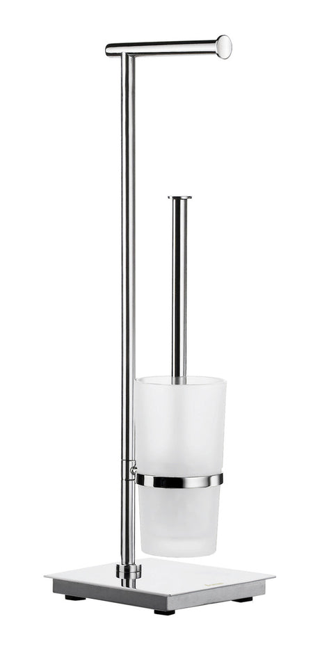 Smedbo FK603: Outline Lite Freestanding Toilet Roll and Brush Holder - Polished Stainless Steel