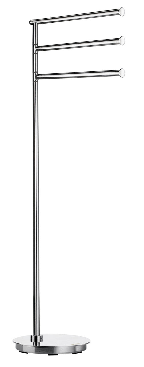 Smedbo FK608: Outline Lite Freestanding Triple Swing Arm Towel Holder - Polished Stainless Steel