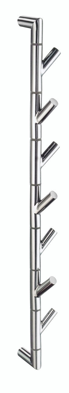Smedbo FK630: Outline Lite Vertical Hook Rack w/7 Swivel Hooks - Polished Stainless Steel