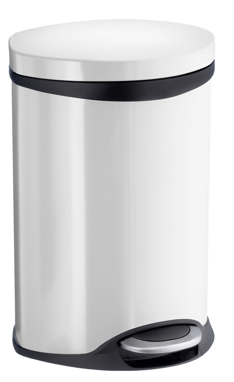 Smedbo FK662: Outline Lite Waste Can w/Step Flip Up Lid - White