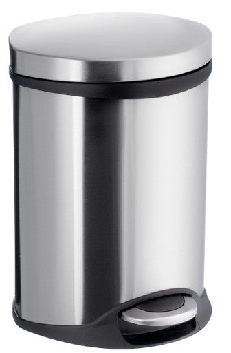 Smedbo FK663: Outline Lite Waste Can w/Step Flip Up Lid - Brushed Stainless Steel