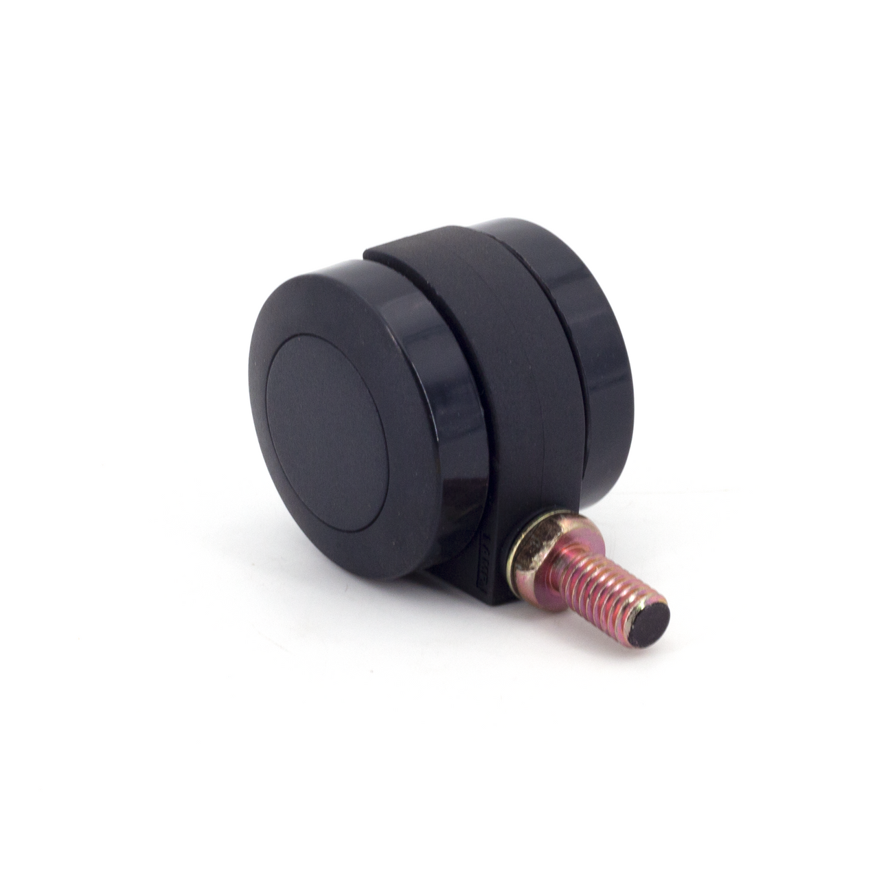 47mm Threaded Bolt Twin Wheel Caster w/o Brake - Black