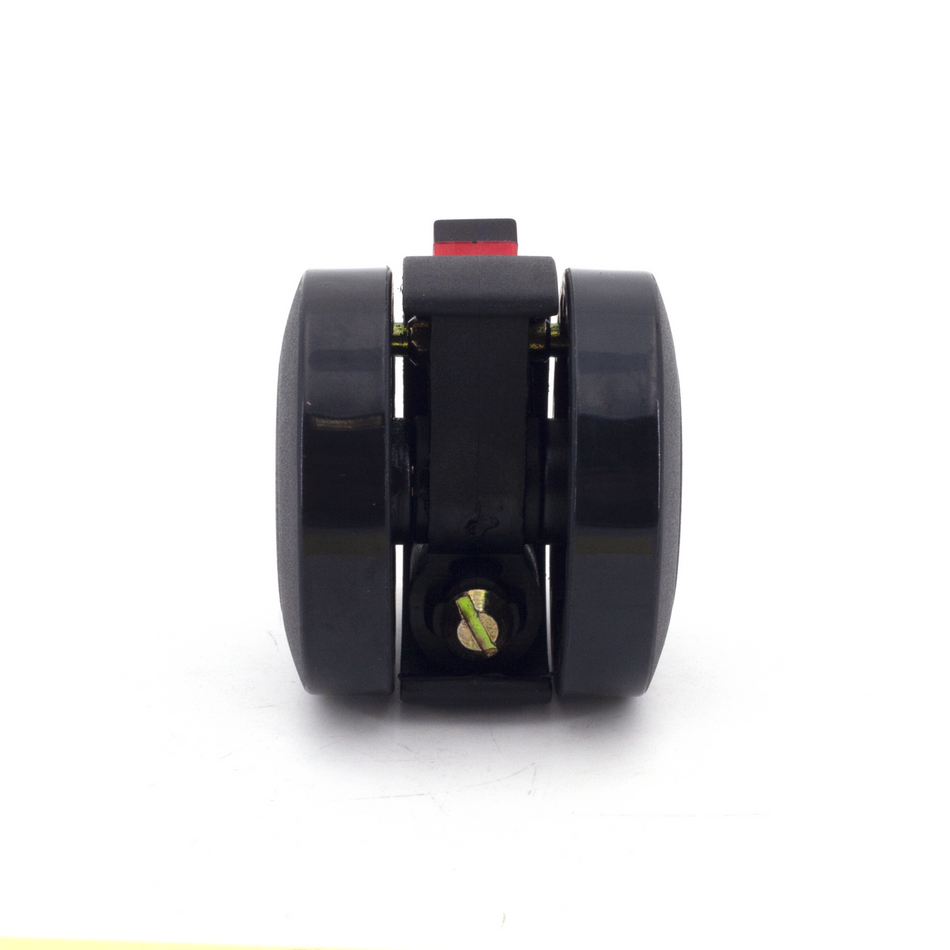 Sugatsune FP-45-NS: 47mm Threaded Bolt Twin Wheel Caster with Brake - Black