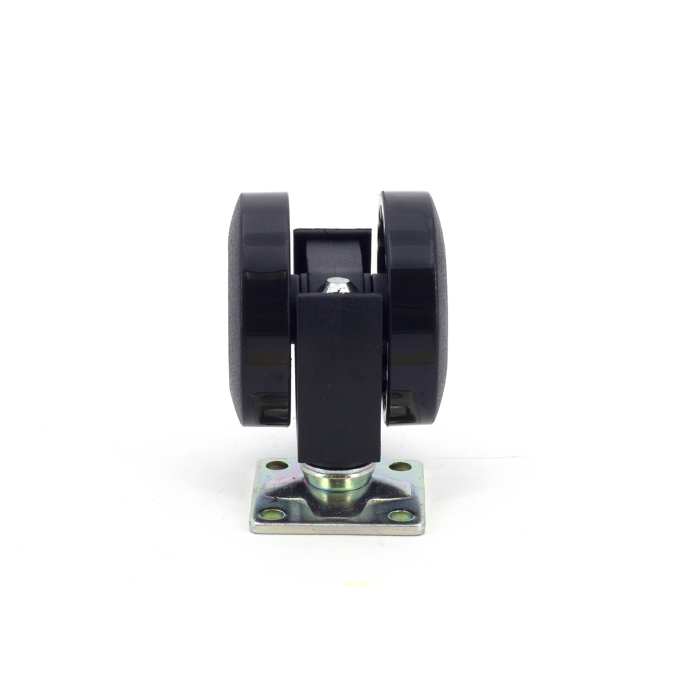 Sugatsune FP-45-P: 47mm Plate Twin Wheel Caster w/o Brake - Black