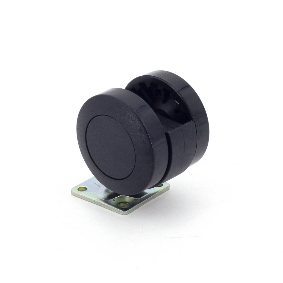 47mm Plate Twin Wheel Caster w/o Brake - Black