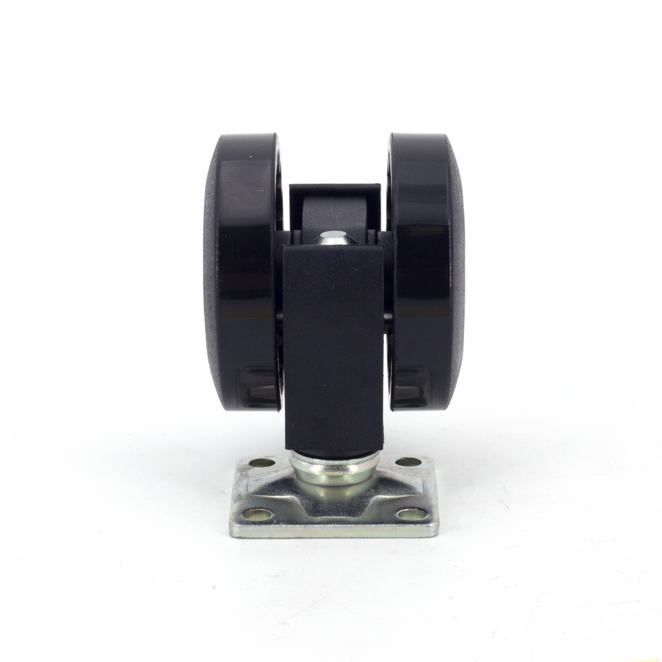 Sugatsune FP-45-PS: 47mm Plate Twin Wheel Caster with Brake - Black